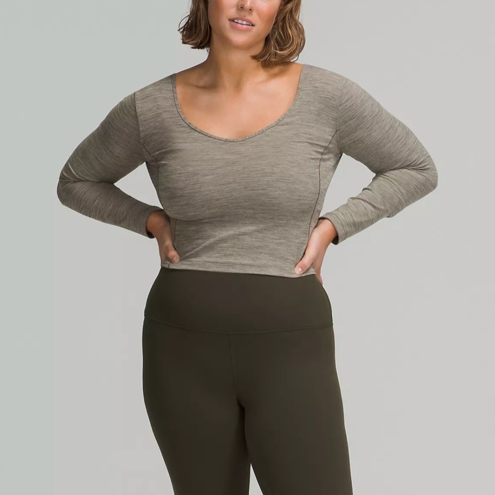 Women's Lululemon Align Long Sleeve Shirt - Heathered Grey - Sz 6